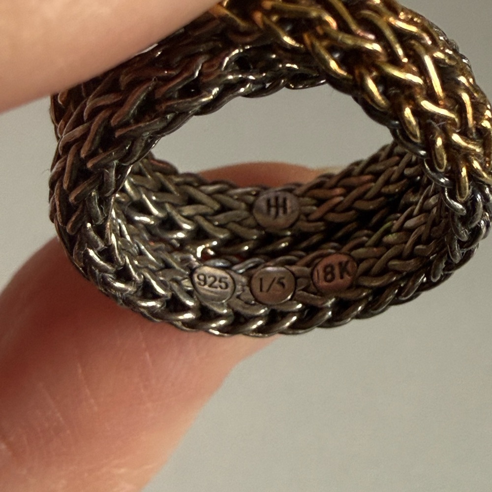John Hardy Two-Tone Classic Chain Overlap Ring - Size 6 - Picture 4 of 6
